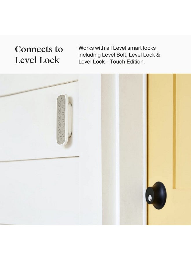 Level Level Keypad - Compatible with Any Level Lock or Bolt - Weatherproof with LED Backlight - Bluetooth-Enabled Door Lock Accessory for Keyless Entry (White)  - Image 1