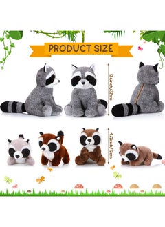 Harrycle Harrycle 5 Pcs Raccoon Stuffed Animal Set Adorable Mommy Raccoon Plush with 4 Cute Baby Coons in Tummy Soft Cuddly Raccoon Plushie for Birthday Woodland Party Decor(Cute Style)  - Image 2