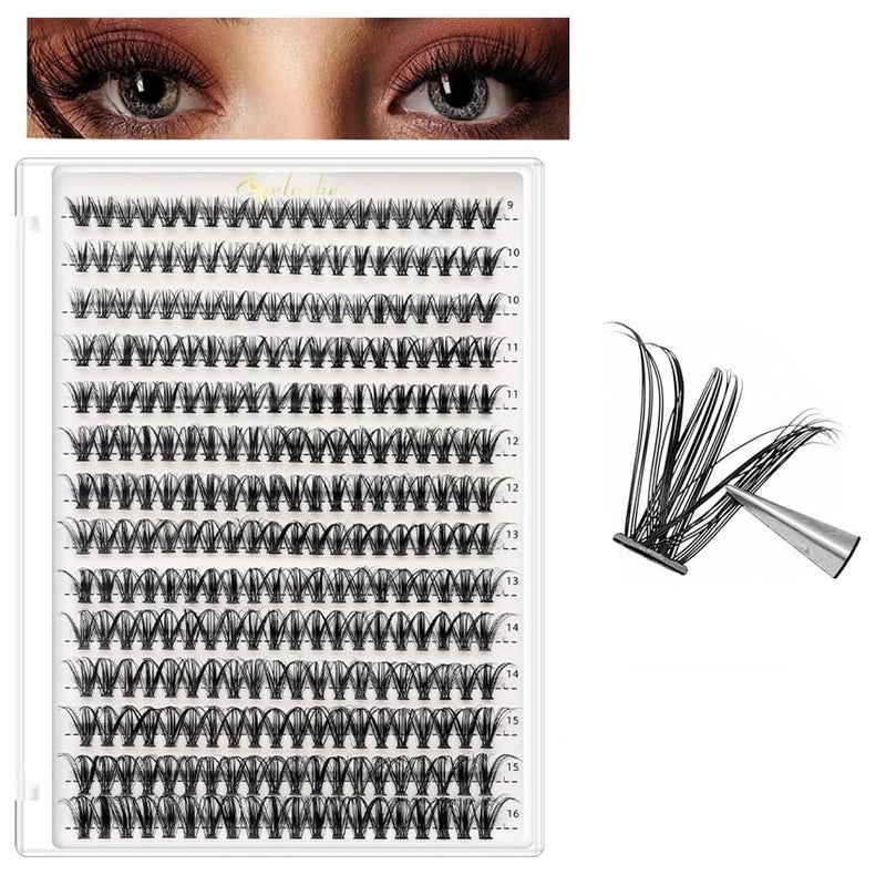 MAYCREATE 480PCS Lash Clusters DIY Eyelash Extensions Lash Clusters 916mm Mixed D Curl Individual Eyelashes Clusters Wispy DIY Eyelash Extension Thin Band  Soft - Image 1