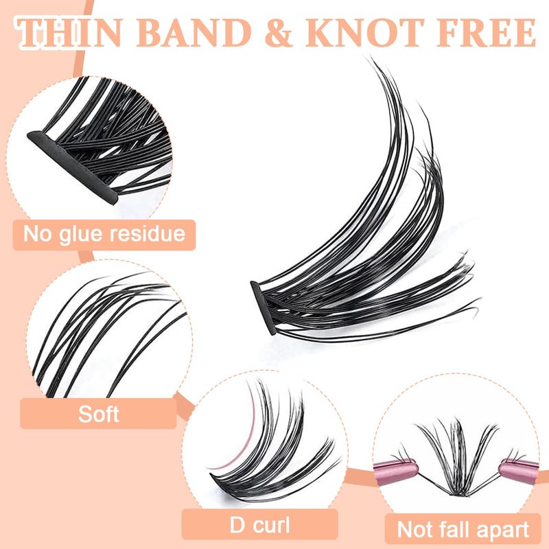 MAYCREATE 480PCS Lash Clusters DIY Eyelash Extensions Lash Clusters 916mm Mixed D Curl Individual Eyelashes Clusters Wispy DIY Eyelash Extension Thin Band  Soft - Image 3