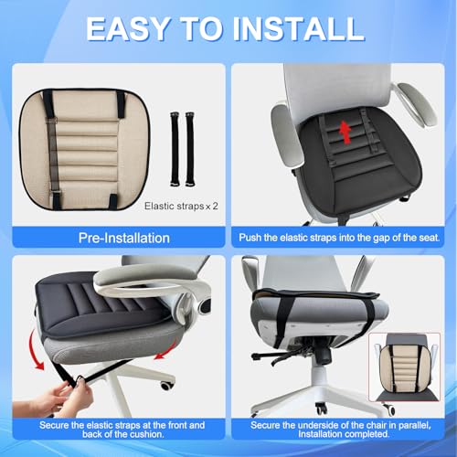 Sanwom Car Seat Cushion with Back Support Pillow, 1.2'' Thick Enhanced Comfort Memory Foam Design for Pain Relief, Ideal for Drivers and Office Use - Ergonomic Lumbar Comfort for Long Sitting - Image 4