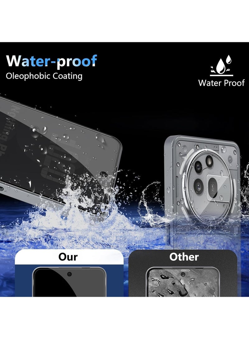 عام **حماية خصوصية للشاشة للـ Nothing Phone (3a) برو 2025 [طقم مزدوج] زجاج مضاد للتطفل + [طقم مزدوج] حماية العدسات بصلابة 9H** - Image 4