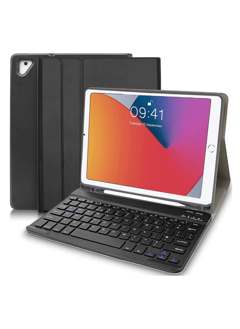 TIGER - iPad 6th Generation Case  with Keyboard – Keyboard Case for iPad 6th Gen 2018, iPad 5th Gen 2017, iPad Pro 9.7, iPad Air 2, iPad Air 1 – Protective Cover with Detachable Wireless Keyboard, Black - Image 1