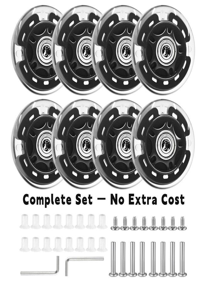 Nattork 8-Pack Inline Skates Wheels 70mm with Bearings for Indoor and Outdoor Replacement - High Performance Durable Wheel for Smooth Riding Upgrades Black - Image 4