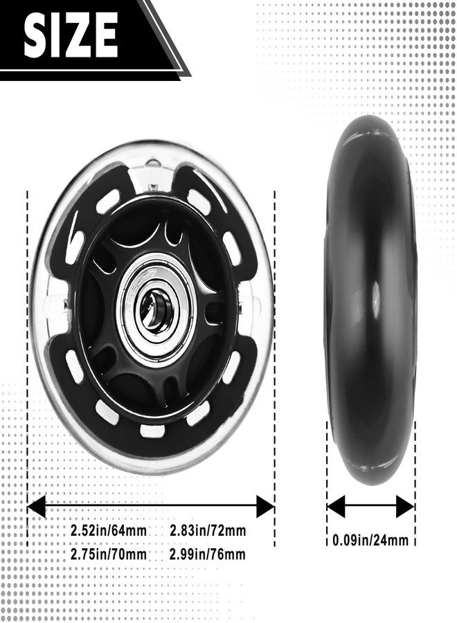 Nattork 8-Pack Inline Skates Wheels 70mm with Bearings for Indoor and Outdoor Replacement - High Performance Durable Wheel for Smooth Riding Upgrades Black - Image 5