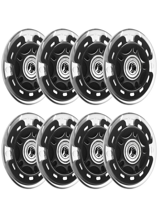 Nattork 8-Pack Inline Skates Wheels 70mm with Bearings for Indoor and Outdoor Replacement - High Performance Durable Wheel for Smooth Riding Upgrades Black - Image 1