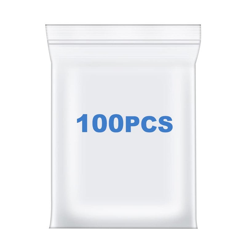Somoga 100 PCS 8 x 10 Thick 24 Mil Clear Zip Poly Bags Plastic Reclosable Zip Seal Lock Bags Prints Photo Cards Snacks Seeds Zipper Bag