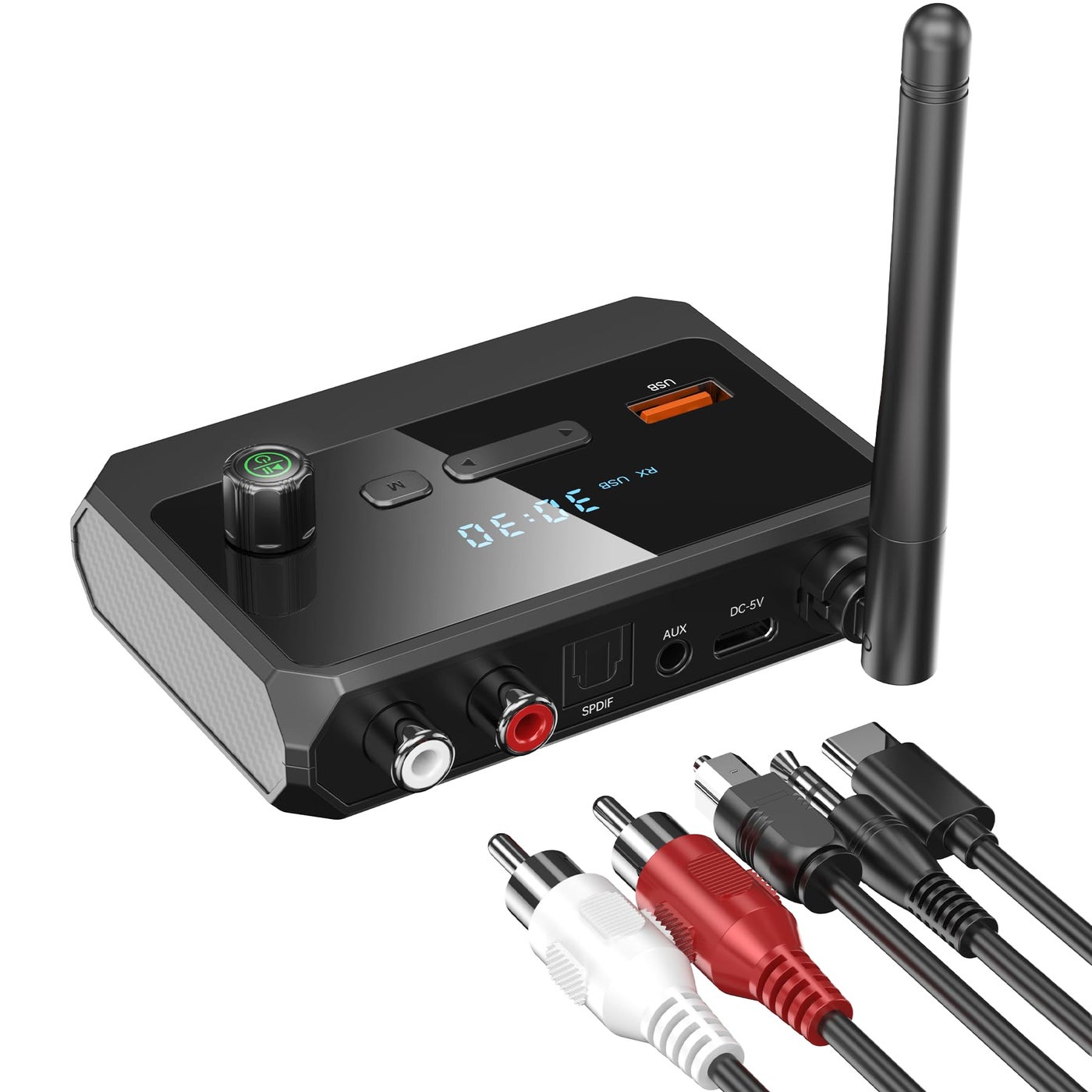 KAIY Bluetooth 5.4 Receiver for Home Stereo, Optical Low Latency & HD Music Audio Bluetooth to RCA Adapter for Stereo/Speakers/Wired Speakers/Home Audio Music Streaming Stereo System, Support AUX/USB