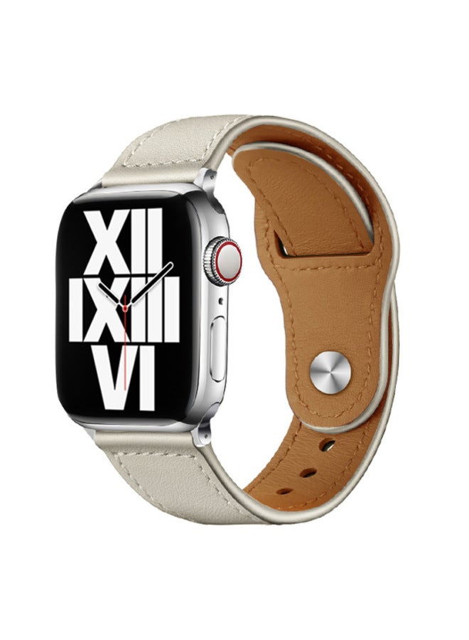 YLZ For Apple Watch Strap Iwatch543se Universal Business Single Nail Cowhide Apple Watch 6 Strap - Image 1