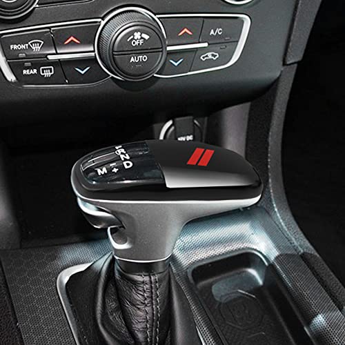 SENSHINE Gear Shift Knob Head Cover for Dodge Charger Accessories 2015-2023 Challenger 2015-2024 Durango 2016-2025 ABS Interior Shell Insert Decoration Protector Gear Shifter Cover (Red Trim) - Image 3