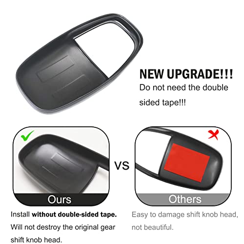 SENSHINE Gear Shift Knob Head Cover for Dodge Charger Accessories 2015-2023 Challenger 2015-2024 Durango 2016-2025 ABS Interior Shell Insert Decoration Protector Gear Shifter Cover (Red Trim) - Image 2