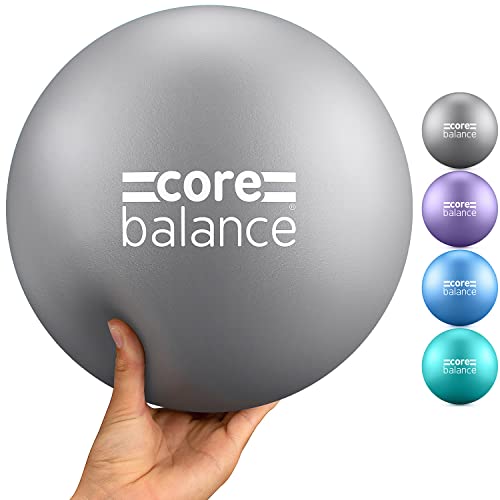 Core Balance 9 Inch Anti Burst Pilates Ball, Mini Exercise Ball for Yoga, Barre, Stretching and Core Stability Workout (Grey) - Image 1