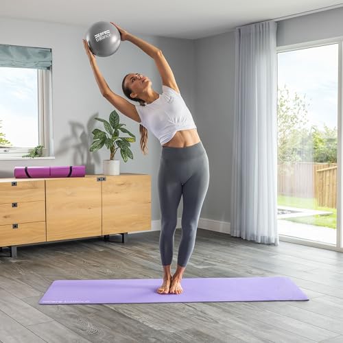 Core Balance 9 Inch Anti Burst Pilates Ball, Mini Exercise Ball for Yoga, Barre, Stretching and Core Stability Workout (Grey) - Image 2