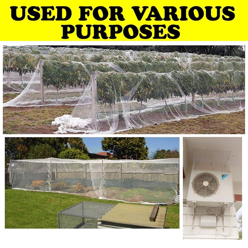 easyshoppingbazaar Monkey Protection Net/Ground Fencing Net/Foot Ball - Volley Ball Net/ 2mm Thickness - 4 Inches Hole - White (with Plastic Cable Ties & Corner Ropes) - 6 x 12 FT - Image 4