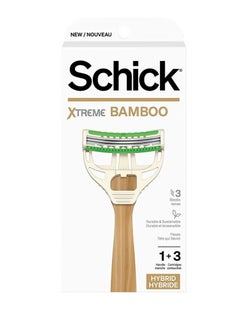 Xtreme Bamboo Hybrid Disposables Razor Handle with 3 Refills