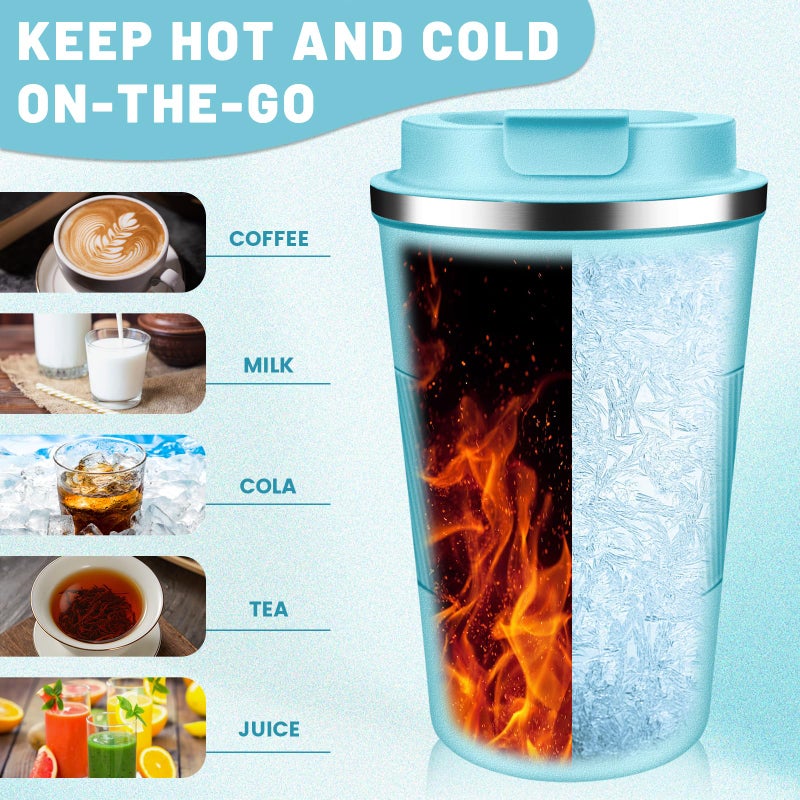 DUBUXW Insulated Coffee Tumblers with Flip Lid 12oz / 17oz  Stainless Steel Travel Coffee Mug Leak Proof  Vacuum Insulated Coffee Mug Thermos Cup  Keeps Cold and Hot for Coffee Tea - Image 5