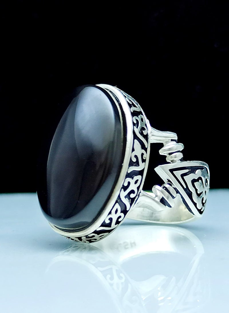 ريفولي طقم رجالي متكامل مكون من ساعة و خاتم عقيق يمني فضة عيار 925 وسبحة وقلم وكبك - Image 2