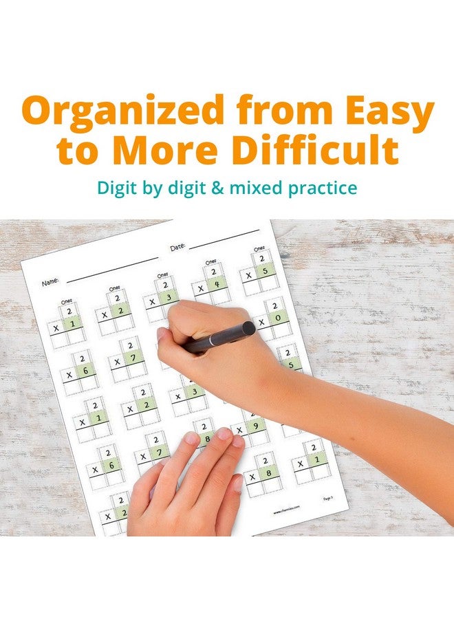 Channie's One Page A Day Single Digit (Beginner) Multiplication Math Problem Workbook for 2nd Graders and 3rd Grade Simply Tear Off On Page a Day For Math Repetition Exercise! - Image 2
