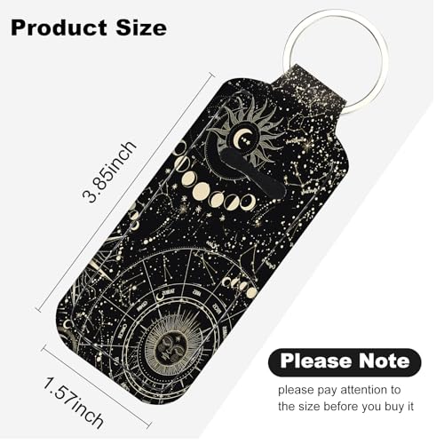 WXCYDG Chapstick Holder Keychain,Chapsticks Lip Balm Holder Key Chain,Lip Balm Keychain Holder with Clip(Sun and Moon) - Image 2