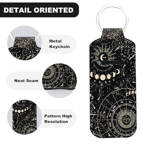 WXCYDG Chapstick Holder Keychain,Chapsticks Lip Balm Holder Key Chain,Lip Balm Keychain Holder with Clip(Sun and Moon) - Image 3