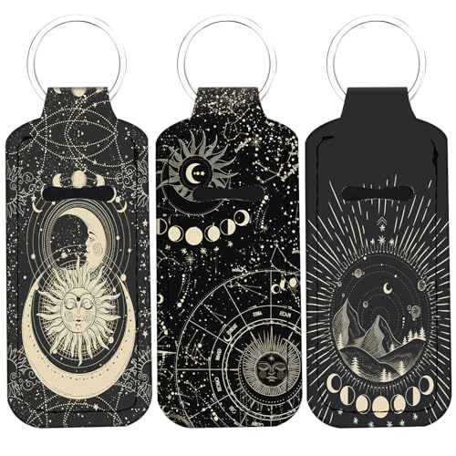 WXCYDG Chapstick Holder Keychain,Chapsticks Lip Balm Holder Key Chain,Lip Balm Keychain Holder with Clip(Sun and Moon) - Image 1