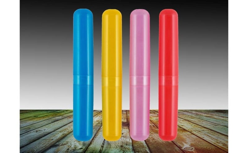 SHB SHB Anti Bacterial Toothbrush Container Pack of 4 Tooth Brush Travel Covers Case Holder Cases  - Image 3