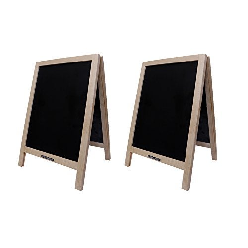 Roger & Moris Spruce Wood Mini Black Board Double Framed Easel - Chalkboard for Home, Business and Wedding, Display Stand, Restaurant (Size: 15 x 10 inch) Set of 2 - Image 1
