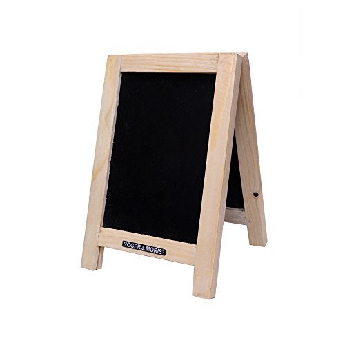 Roger & Moris Spruce Wood Mini Black Board Double Framed Easel - Chalkboard for Home, Business and Wedding, Display Stand, Restaurant (Size: 15 x 10 inch) Set of 2 - Image 2