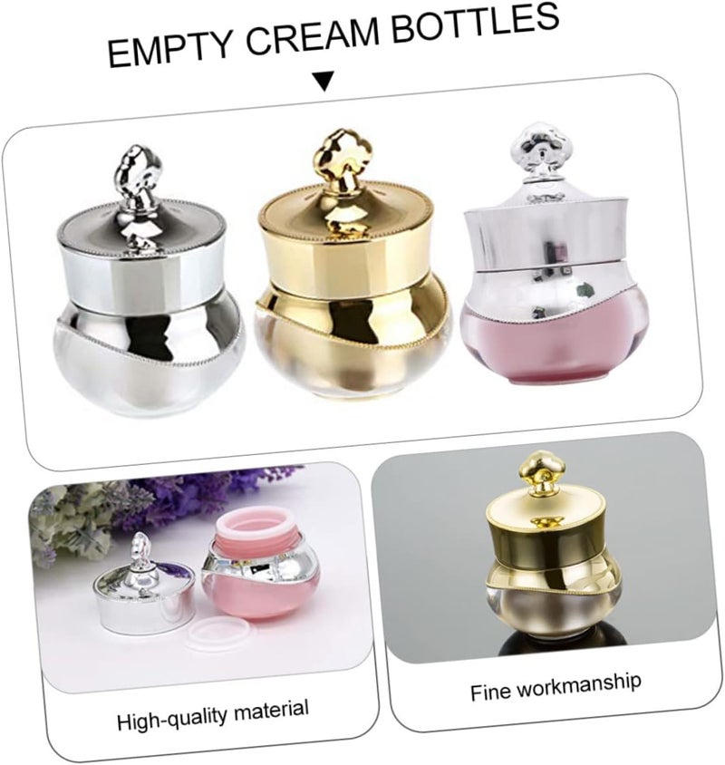 DOITOOL Travel-friendly Cream Jars 1 Set of 3 Makeup Bottles Leakproof for Eye Cream Serum Moisturizers Stylish Crown Shape Pp Material Lightweight for Home and Travel - Image 4