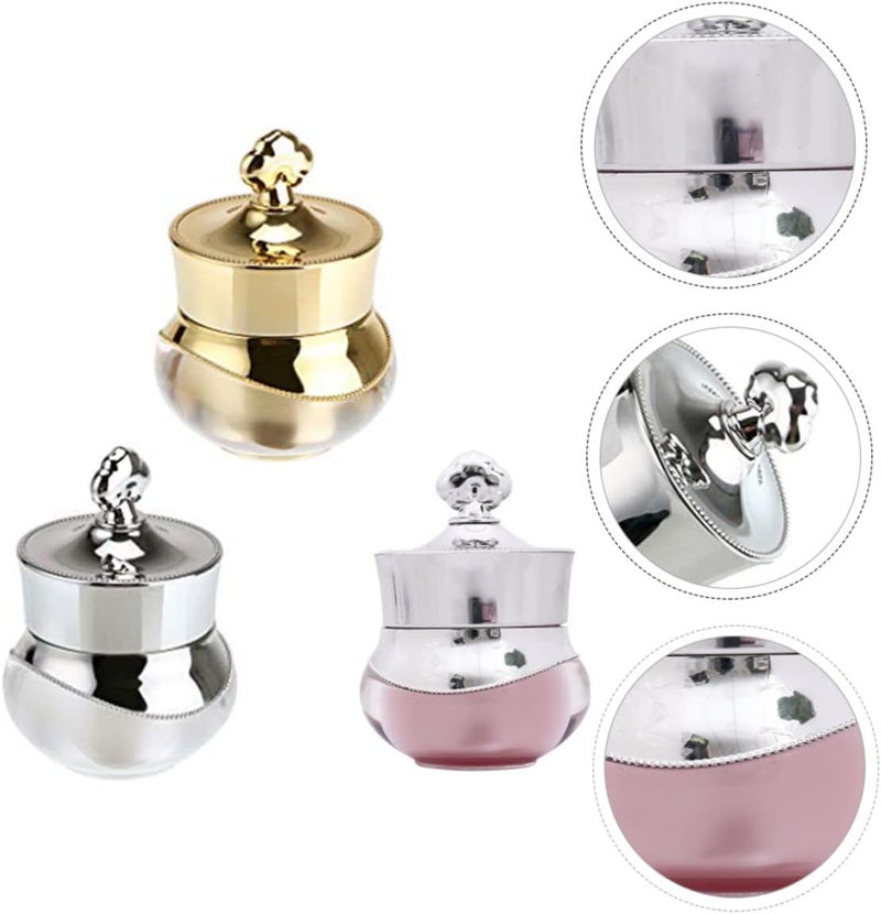DOITOOL Travel-friendly Cream Jars 1 Set of 3 Makeup Bottles Leakproof for Eye Cream Serum Moisturizers Stylish Crown Shape Pp Material Lightweight for Home and Travel - Image 3