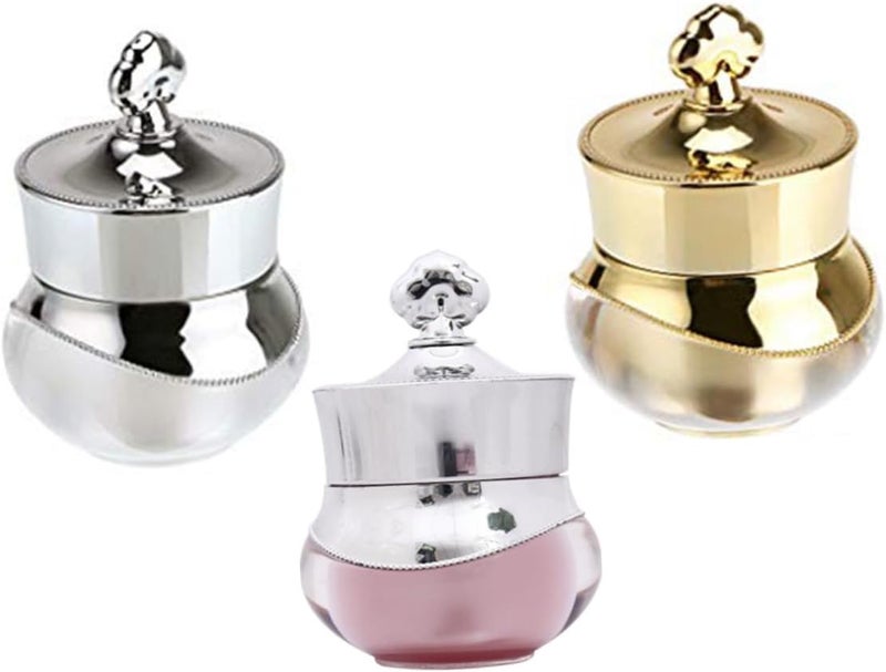DOITOOL Travel-friendly Cream Jars 1 Set of 3 Makeup Bottles Leakproof for Eye Cream Serum Moisturizers Stylish Crown Shape Pp Material Lightweight for Home and Travel - Image 1