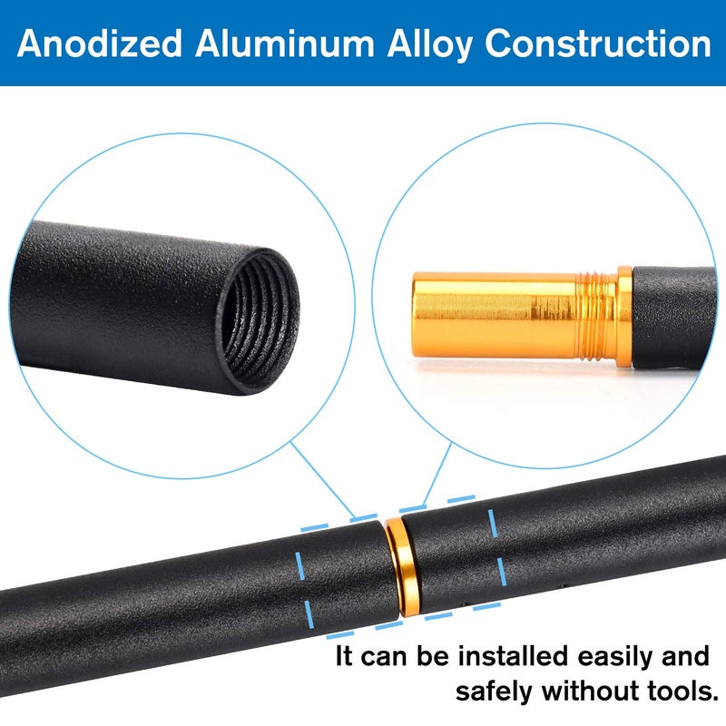 إسكدنيا عمود حامل الفوانيس القابل للطي، حامل مصباح محمول مع خطاف، حامل ضوء قابل للطي للتخييم، الصيد، النزهات، الشواء، والأنشطة الخارجية (أسود) - Image 3