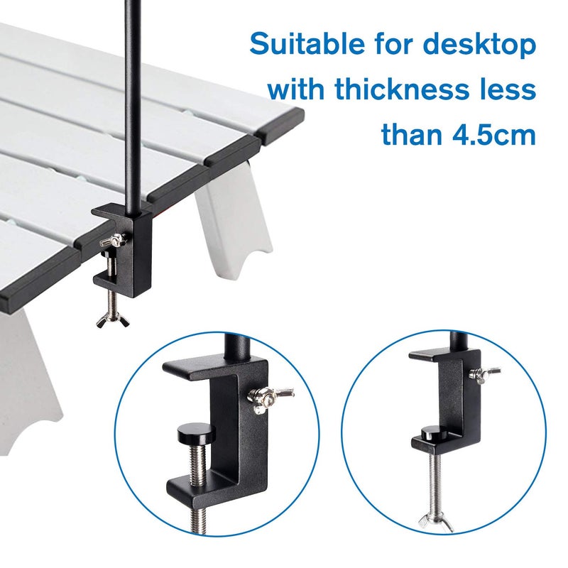 إسكدنيا عمود حامل الفوانيس القابل للطي، حامل مصباح محمول مع خطاف، حامل ضوء قابل للطي للتخييم، الصيد، النزهات، الشواء، والأنشطة الخارجية (أسود) - Image 5