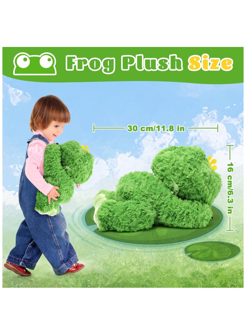 Frog Stuffed Animal Bag with Straps, Frog Plush Toy, 11Inch Stuffed Frog Toy with Pocket, Cute Fluffy Frog Doll Plush, Soft Kawaii Stuffed Animal, for Kids Girls Boys Adults Valentines Birthdays Gift - Image 3