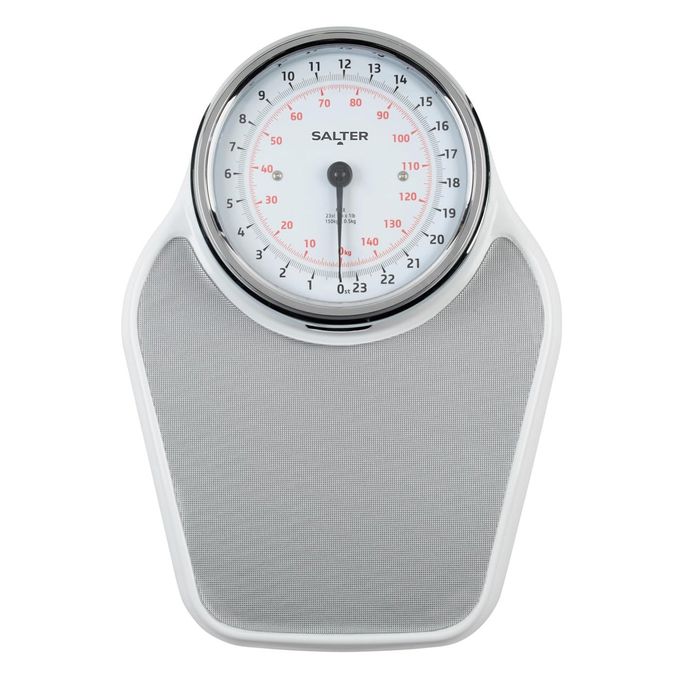 Salter Traditional Mechanical Bathroom Scale Doctors Style Bodyweight Scale Easy Read Dial Weigh Up to 150kg 23 st 7 lb Instant Readings NonSlip Extra Large Platform No Batteries Needed - Image 1