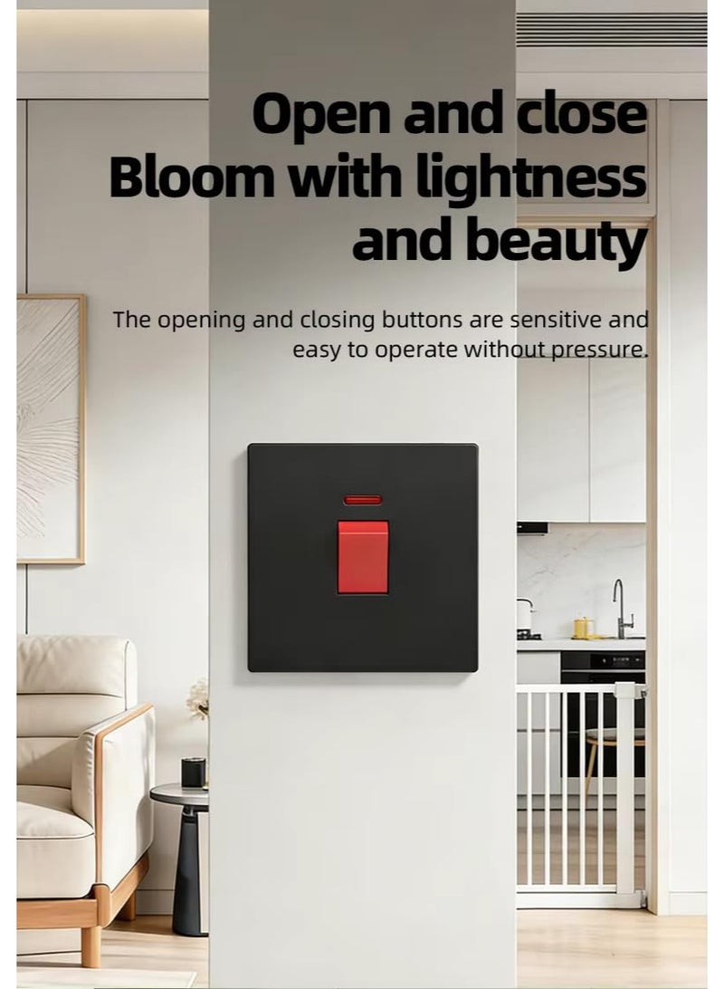 Future Modern Modular Rocker Wall Switch with Indicator Light, Premium Electrical Switch Plate for Home Office Hotel Interior Lighting Control and Safe Everyday Power Management - Image 2
