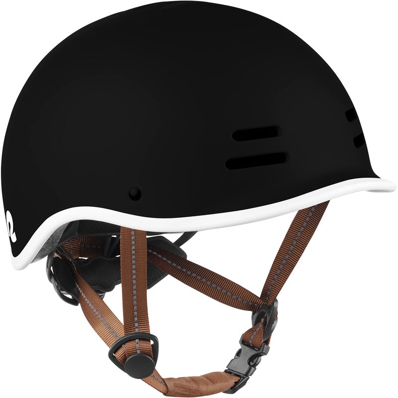 Retrospec Remi Kids' Bike Helmet for Youth Boys & Girls- Bicycle Helmet with Built-in Visor and Adjustable Reflective Straps for Skateboarding, Scooters, Rollerblading - Matte Black - 49-53cm - Image 1