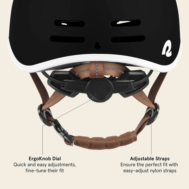 Retrospec Remi Kids' Bike Helmet for Youth Boys & Girls- Bicycle Helmet with Built-in Visor and Adjustable Reflective Straps for Skateboarding, Scooters, Rollerblading - Matte Black - 49-53cm - Image 4