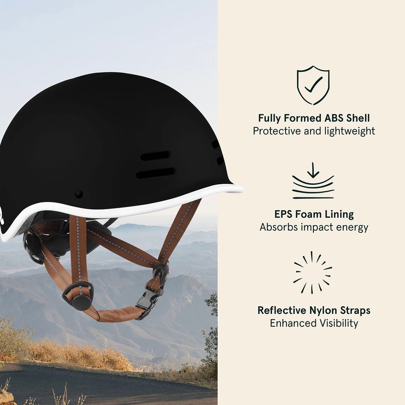 Retrospec Remi Kids' Bike Helmet for Youth Boys & Girls- Bicycle Helmet with Built-in Visor and Adjustable Reflective Straps for Skateboarding, Scooters, Rollerblading - Matte Black - 49-53cm - Image 2