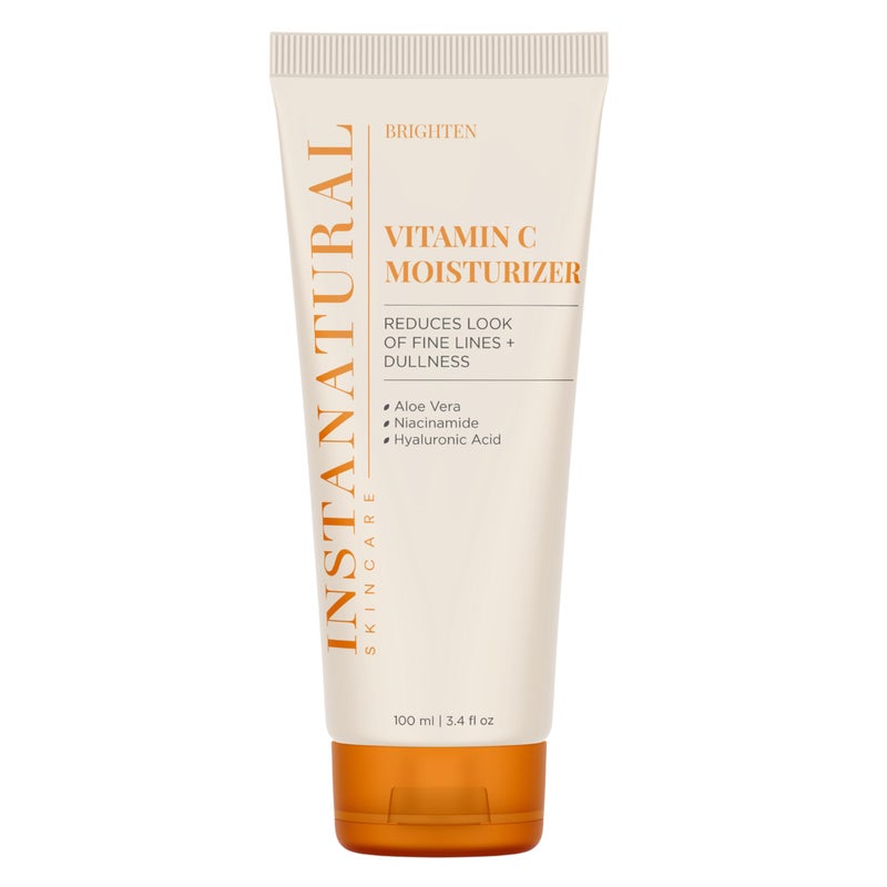 InstaNatural Vitamin C Moisturizer Face Cream Brightens and Reduces the Look of Fine Lines and Wrinkles Moisturizing Lotion for Dry Skin with Hyaluronic Acid 34 FL Oz