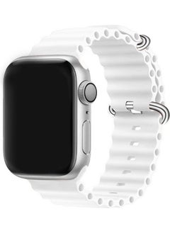 Apple Watch Ocean Band 49mm 45mm 44mm 42mm Soft Silicone Loop Strap for iWatch Series Ultra/8/7/SE/6/5/4/3/2/1 White