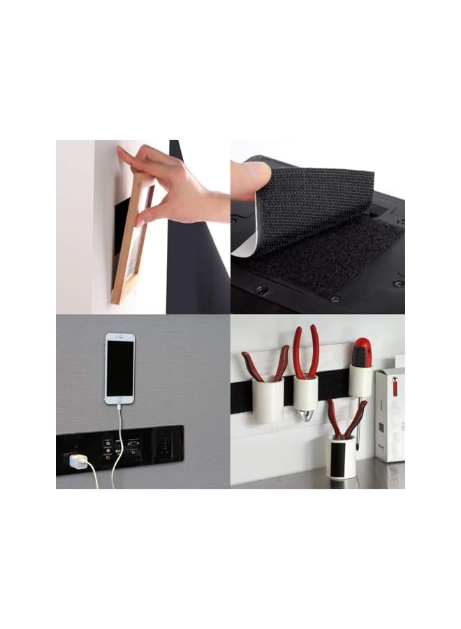 PROMASS promass Heavy Duty Mounting Tape Double-Side Reclosable Hook Loop Strips Tape Sticky Fastener Waterproof Indoor Outdoor Use for Holds Picture Frame and Tools (15Pack- 3x10cm)  - Image 2