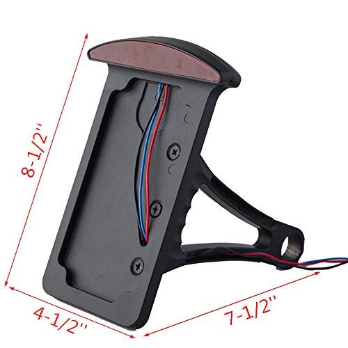 Rich Choices Motorcycle Bobber Custom Side Mount License Plate Frames Brake Tail Light Chrome - Image 2