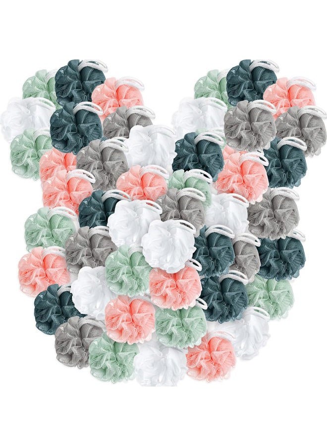 Raiten 100 Pieces Bath Sponge Shower Loofahs Bulk 30g Soft Net Body Scrubber Sponge Ball Body Shower Pouf Bath Scrunchies for Men and Women Exfoliating Shower Sponge (Regular Color) - Image 1