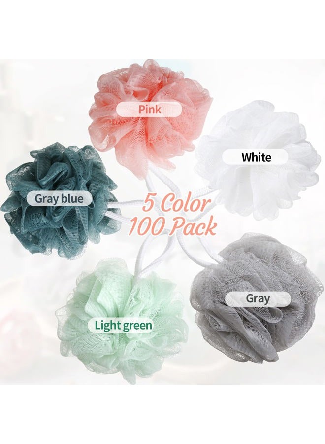Raiten 100 Pieces Bath Sponge Shower Loofahs Bulk 30g Soft Net Body Scrubber Sponge Ball Body Shower Pouf Bath Scrunchies for Men and Women Exfoliating Shower Sponge (Regular Color) - Image 2
