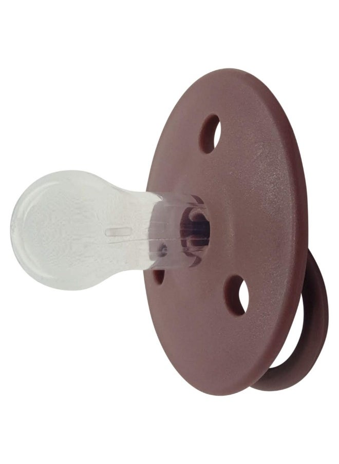 Mininor Pack Of 2 Baby Round Silicone Pacifier, 6 Months +, Heath Flower  - Image 2