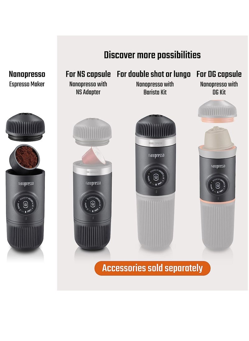 WACACO - Nanopresso Dark Souls | Portable Espresso Machine w/ Travel Case, 18Bar High Extraction Power, 80ml Water Capacity, Works w/ NS Adapter for Capsules, For Camping, Travel, Office, Home - Pink - Image 1