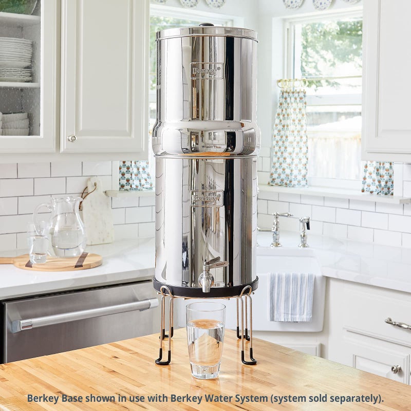 Berkey Small Berkey Base Stainless Steel Stand Raises Your Travel Berkey Water Filter System 6" Above Countertop for Easier Dispensing of Filtered Water - Image 3