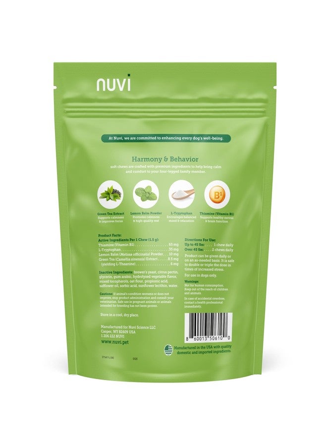 Nuvi Calming Chews for Dogs - Anxiety & Stress Relief Soft Chews | Non-Drowsy, Vet-Recommended Ingredients | Separation Anxiety, Fireworks, Travel | 90 Count - Image 2