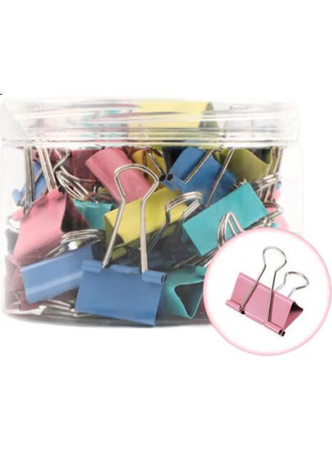Befon Deyin Long Tail Clips, 19Mm Small Size, Colorful Metal Tail Clips, Paper Clips, Document Clips, Bill Clips, Office Supplies, 40 Pieces/Tube, 4266 - Image 2